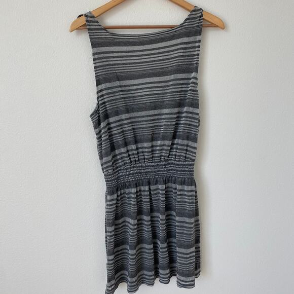Becca by Rebecca Virtue Silver Striped Metallic Tank Swim Cover-Up Dress Medium - Picture 8 of 12